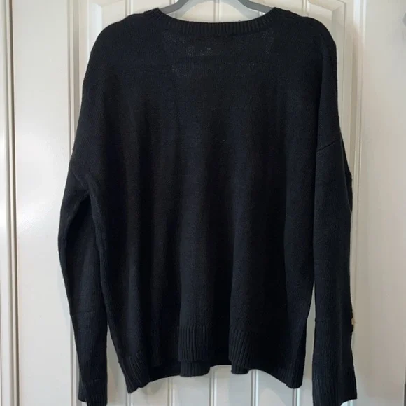 Lilly Pulitzer Black V-Neck Sweater with Daisy Embroidery - Picture 5 of 5